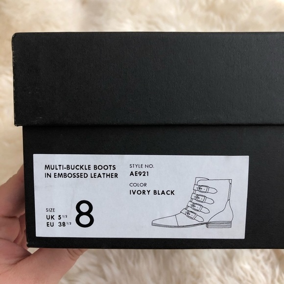 J. Crew Multi Buckle Leather Short Boot Snake 8 - Picture 6 of 13